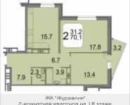 2-комнатная квартира площадью 69.8 кв.м, 9 мая, 12Б | цена 6 491 400 руб. | www.metrprice.ru