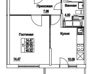 1-комнатная квартира площадью 37.72 кв.м, 2-я Муравская | цена 5 189 970 руб. | www.metrprice.ru
