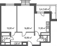 1-комнатная квартира площадью 39.4 кв.м,  | цена 5 850 900 руб. | www.metrprice.ru