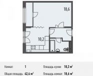1-комнатная квартира площадью 43 кв.м, Ивановская ул., 1 | цена 3 940 300 руб. | www.metrprice.ru
