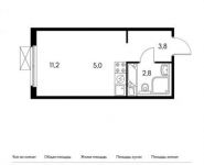 1-комнатная квартира площадью 22.8 кв.м, Текстильная улица, 15 | цена 3 180 600 руб. | www.metrprice.ru