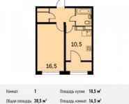 1-комнатная квартира площадью 38.5 кв.м в ЖК "Гагаринский" (Жуковский), Гагарина ул., 60 | цена 2 279 200 руб. | www.metrprice.ru