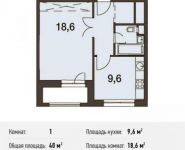 1-комнатная квартира площадью 40 кв.м, Волоколамское ш., 67 | цена 6 641 040 руб. | www.metrprice.ru