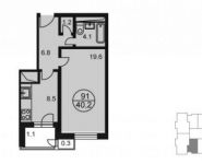 1-комнатная квартира площадью 41.6 кв.м, Радио ул. | цена 4 615 478 руб. | www.metrprice.ru