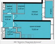 2-комнатная квартира площадью 40.75 кв.м, Октябрьская, к1, корп.5 | цена 3 765 737 руб. | www.metrprice.ru