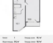 1-комнатная квартира площадью 39.2 кв.м в ЖК "Центр-2", Автозаводская ул., 105 | цена 2 940 000 руб. | www.metrprice.ru