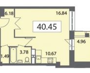 1-комнатная квартира площадью 42.7 кв.м, Краснобогатырская ул., 29 | цена 8 254 000 руб. | www.metrprice.ru