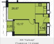 2-комнатная квартира площадью 45 кв.м, Ходынский бульвар, 2с1 | цена 9 188 253 руб. | www.metrprice.ru