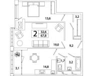 2-комнатная квартира площадью 67.8 кв.м, Рязанский проспект, д.влд 2 | цена 12 345 769 руб. | www.metrprice.ru