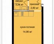 1-комнатная квартира площадью 22.8 кв.м, Талдомская улица, 17к1 | цена 2 273 813 руб. | www.metrprice.ru