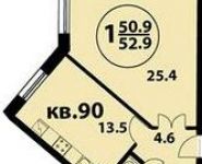 1-комнатная квартира площадью 52.9 кв.м в ЖК "Изумрудная 24", Изумрудная ул., 24 | цена 9 257 500 руб. | www.metrprice.ru