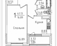 1-комнатная квартира площадью 41.13 кв.м, Михайлова, 31, корп.31 | цена 5 897 155 руб. | www.metrprice.ru