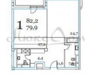 1-комнатная квартира площадью 82.2 кв.м в ЖК "Литератор", улица Льва Толстого, 23/7 | цена 104 000 000 руб. | www.metrprice.ru