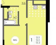 1-комнатная квартира площадью 51.1 кв.м, Хорошёвская 3-я улица, д.12А | цена 9 198 000 руб. | www.metrprice.ru