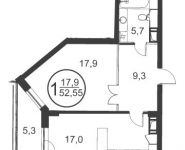 1-комнатная квартира площадью 52 кв.м, Народного Ополчения ул., 18 | цена 4 838 279 руб. | www.metrprice.ru