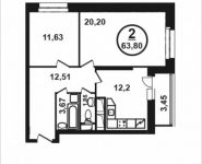 2-комнатная квартира площадью 63 кв.м, Петра Алексеева ул., 12АС2 | цена 10 723 983 руб. | www.metrprice.ru