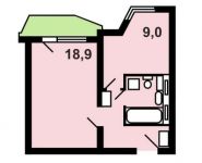 1-комнатная квартира площадью 39.7 кв.м, Поликахина ул., 5 | цена 3 181 960 руб. | www.metrprice.ru