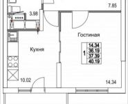 1-комнатная квартира площадью 40 кв.м, Муравская 2-я ул. | цена 4 553 494 руб. | www.metrprice.ru