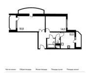 2-комнатная квартира площадью 60.3 кв.м, Гагарина пр-кт, 14 | цена 5 273 625 руб. | www.metrprice.ru