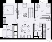 3-комнатная квартира площадью 59.1 кв.м, Заречная ул., 4 | цена 13 345 641 руб. | www.metrprice.ru