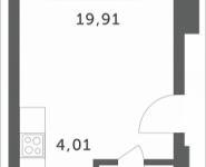 1-комнатная квартира площадью 27.08 кв.м, Мякининское шоссе, 2 | цена 2 526 564 руб. | www.metrprice.ru