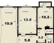 2-комнатная квартира площадью 58 кв.м, 16-й мкр, К1614 | цена 6 700 000 руб. | www.metrprice.ru