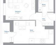 1-комнатная квартира площадью 35.82 кв.м, Новорязанское шоссе, 9, корп.9 | цена 2 934 517 руб. | www.metrprice.ru