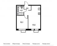 1-комнатная квартира площадью 35.9 кв.м, Саларьево д, Новая 2-я ул, 23с1 | цена 5 711 690 руб. | www.metrprice.ru