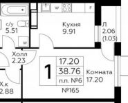 1-комнатная квартира площадью 38.8 кв.м в ЖК "Южное Бунино",  | цена 3 220 578 руб. | www.metrprice.ru