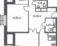 3-комнатная квартира площадью 86.7 кв.м, Софьи Ковалевской улица, д.20, к.2 | цена 13 706 403 руб. | www.metrprice.ru