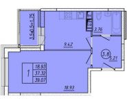1-комнатная квартира площадью 39.07 кв.м, 40 лет Октября ул, 5/1 | цена 3 812 250 руб. | www.metrprice.ru