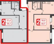 2-комнатная квартира площадью 51 кв.м, Белокаменное ш., 13 | цена 4 832 000 руб. | www.metrprice.ru