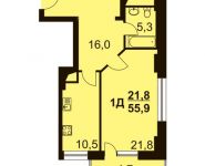 1-комнатная квартира площадью 56 кв.м, 1 Ударной Армии ул., 95 | цена 3 758 700 руб. | www.metrprice.ru