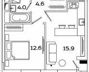 1-комнатная квартира площадью 37.1 кв.м, Рязанский проспект, 2, корп.М2 | цена 6 442 971 руб. | www.metrprice.ru