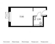 1-комнатная квартира площадью 20.3 кв.м, Летчика Грицевца ул. | цена 2 466 450 руб. | www.metrprice.ru