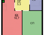 2-комнатная квартира площадью 38.4 кв.м, Бачуринская, корп.4 | цена 4 646 400 руб. | www.metrprice.ru