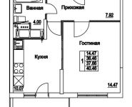 1-комнатная квартира площадью 37.66 кв.м, 2-я Муравская | цена 5 219 676 руб. | www.metrprice.ru