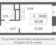 1-комнатная квартира площадью 24.28 кв.м, Мякининское шоссе, 3 | цена 2 270 180 руб. | www.metrprice.ru