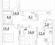 3-комнатная квартира площадью 86.6 кв.м, Строителей, корп.43 | цена 4 546 500 руб. | www.metrprice.ru