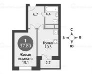 1-комнатная квартира площадью 38 кв.м, улица Строителей, 12 | цена 2 700 000 руб. | www.metrprice.ru