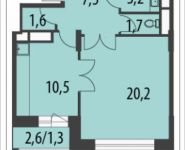 1-комнатная квартира площадью 46 кв.м, Олимпийский проспект, с10 | цена 11 718 960 руб. | www.metrprice.ru