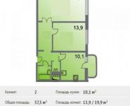 2-комнатная квартира площадью 57.5 кв.м, проспект Гагарина, 5/5 | цена 4 728 500 руб. | www.metrprice.ru