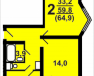 2-комнатная квартира площадью 61 кв.м, Москва, корп.9 | цена 5 764 012 руб. | www.metrprice.ru