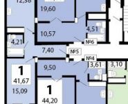 1-комнатная квартира площадью 41.7 кв.м, Овражная улица, 4 | цена 3 300 000 руб. | www.metrprice.ru