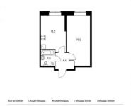 1-комнатная квартира площадью 41.9 кв.м, Ленинский проспект, 20 | цена 6 167 680 руб. | www.metrprice.ru