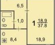 1-комнатная квартира площадью 39 кв.м, Мусы Джалиля ул., 29К1 | цена 5 850 000 руб. | www.metrprice.ru