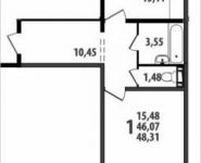 1-комнатная квартира площадью 48 кв.м, Железнодорожная ул. | цена 3 244 017 руб. | www.metrprice.ru