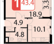 1-комнатная квартира площадью 43 кв.м, Ивановская, 7, корп.7А | цена 3 928 050 руб. | www.metrprice.ru