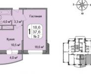 1-комнатная квартира площадью 37.6 кв.м, Чечерский пр., 1 | цена 4 801 219 руб. | www.metrprice.ru