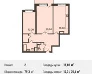 2-комнатная квартира площадью 79.3 кв.м, Мичуринский пр-кт, 26 | цена 21 093 800 руб. | www.metrprice.ru